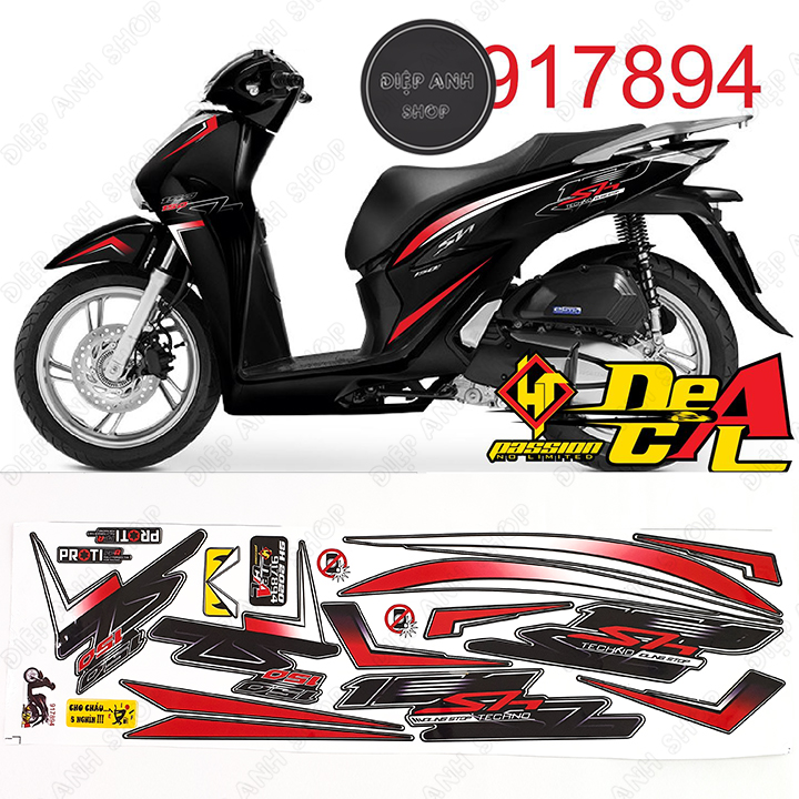Tem xe sh 2020 phong cách - nhiều lựa chọn màu sắc - tem chỉ sh 3 lớp chống phai màu