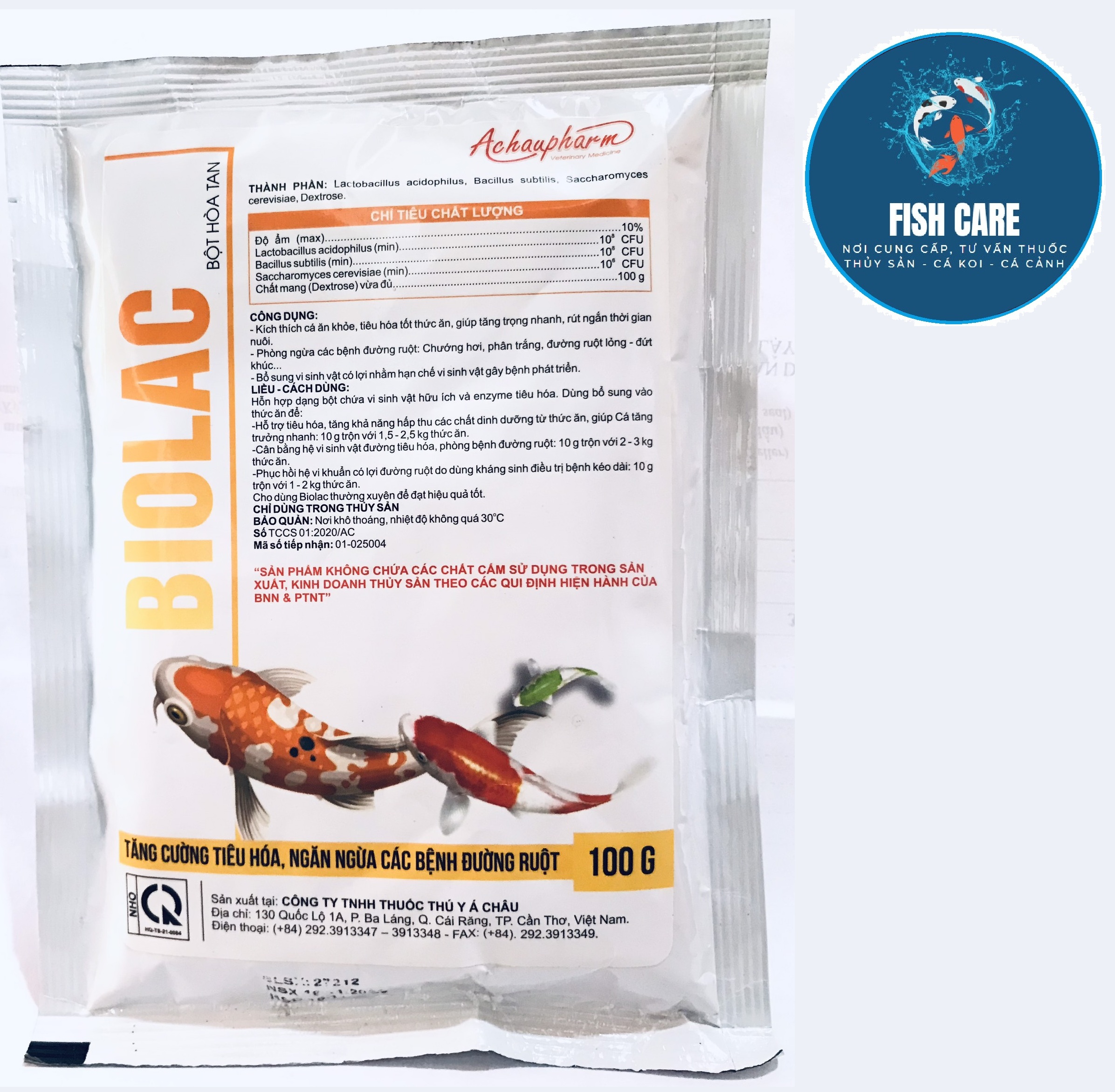 Men tiêu hóa, phòng bệnh đường ruột trên cá Koi, cá cảnh 100g