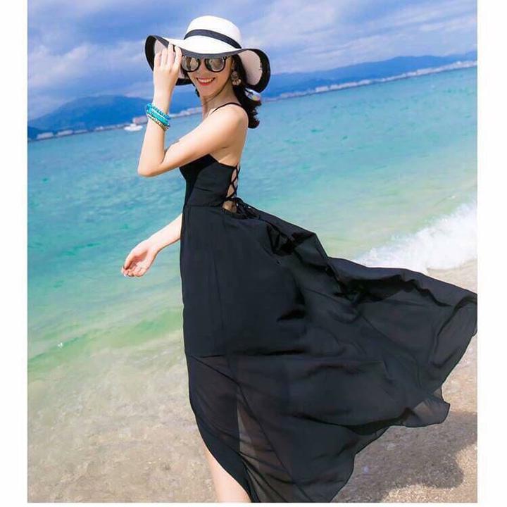 Đầm maxi biển có mút ngực