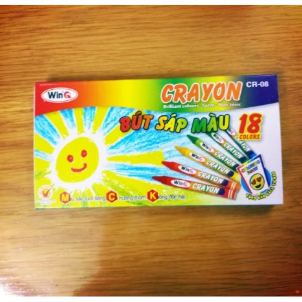 Bút sáp winq 18 màu - 10 hộp - bút tô màu win cr-08