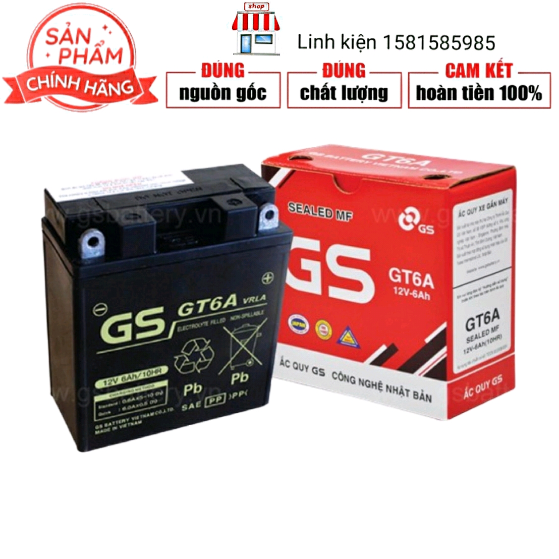 Bình ắc quy gs 12v-6a