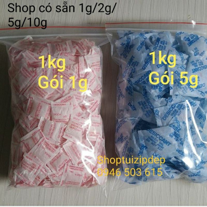 1kg gói hút ẩm chống ẩm: 1g/2g/5g/10g ( chống ẩm mốc cho quần áo, giày dép, máy ảnh)
