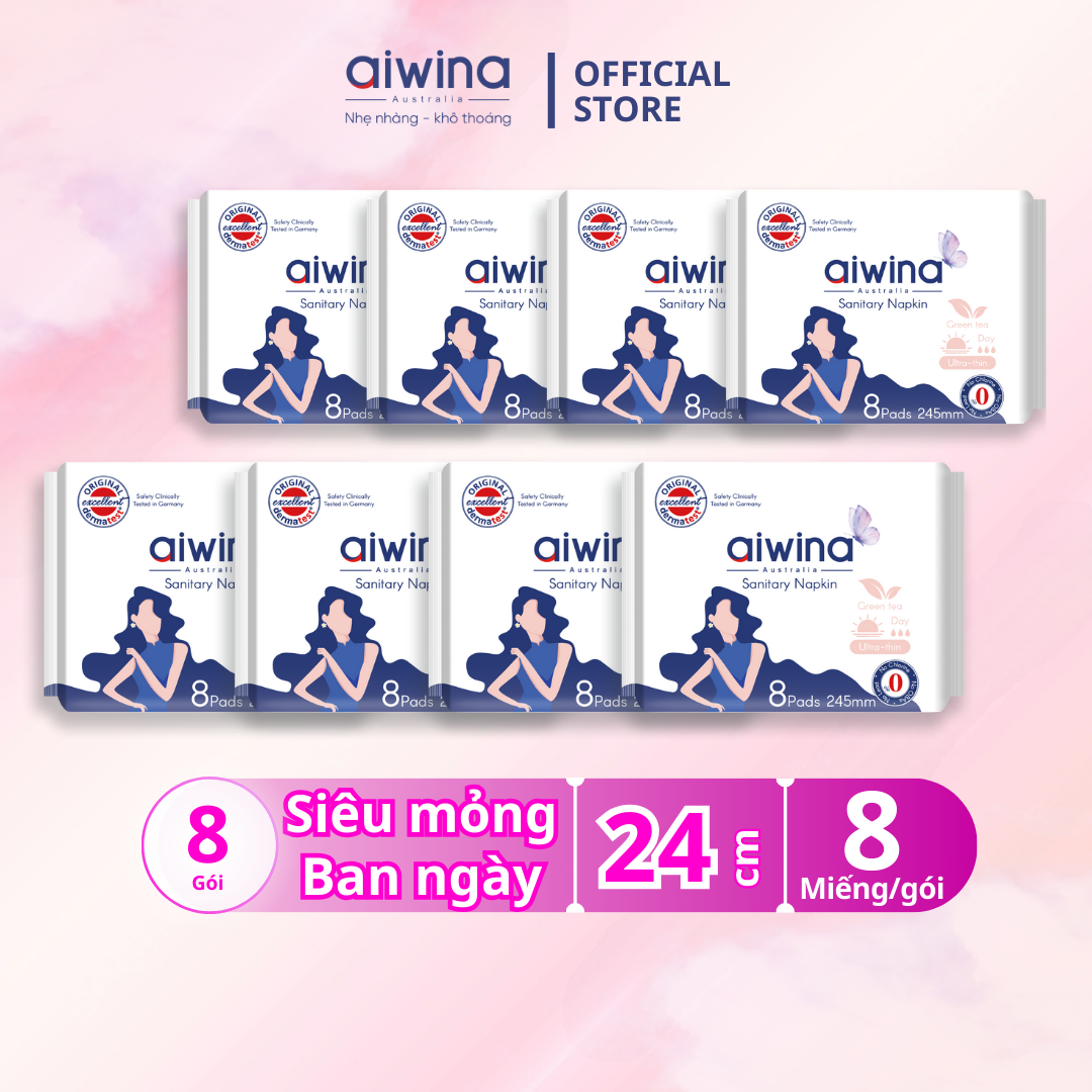Aiwina 8-pack promo napkins 24cm daytime running ultra thin pack 8 PCs
