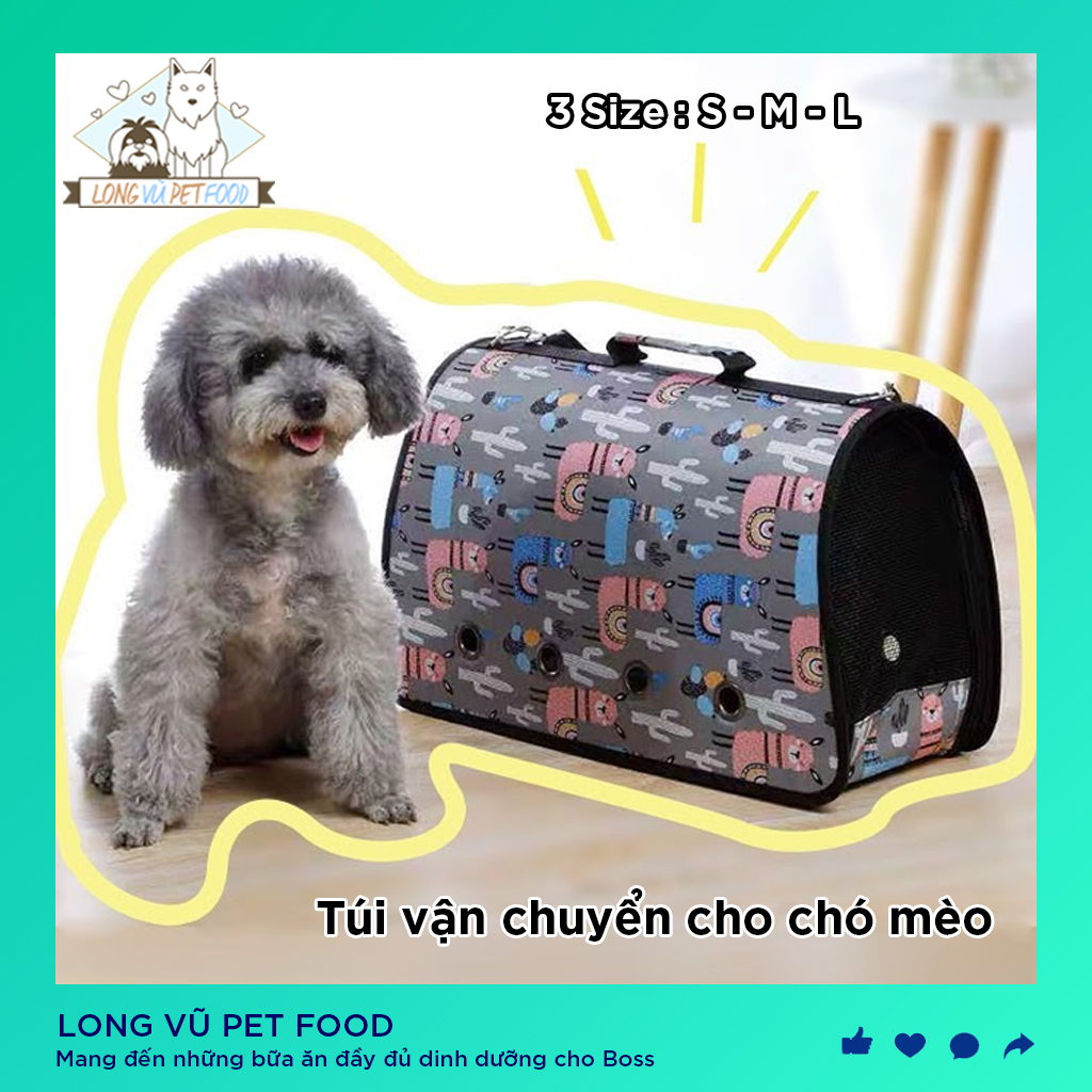 Túi vận chuyển chó mèo có thể gấp gọn giao màu ngẫu nhiên - Long Vũ Pet Food