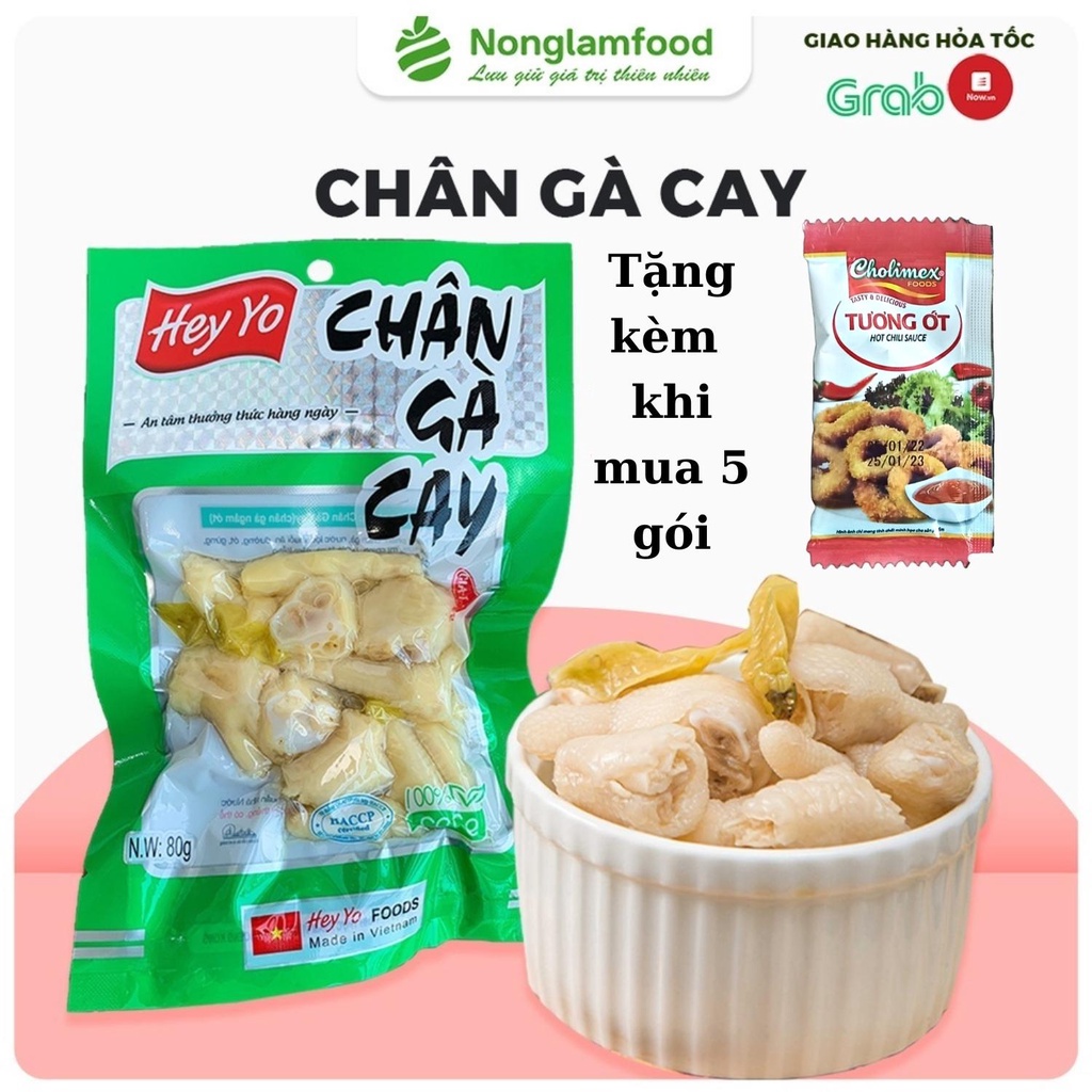 Chân gà cay xả ớt heyyo siêu ngon 80g đồ ăn vặt chân gà Việt Nam giai giòn
