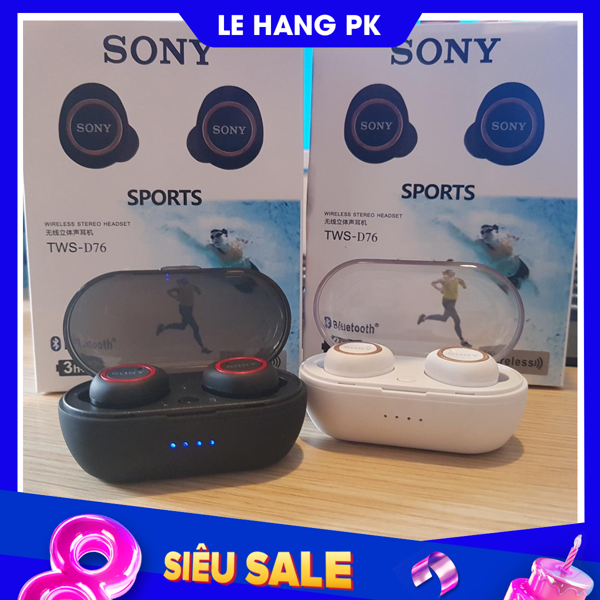 Tai nghe Bluetooth không dây D76 TWS điều khiển Cảm Ứng Không Dây Bluetooth 5.0