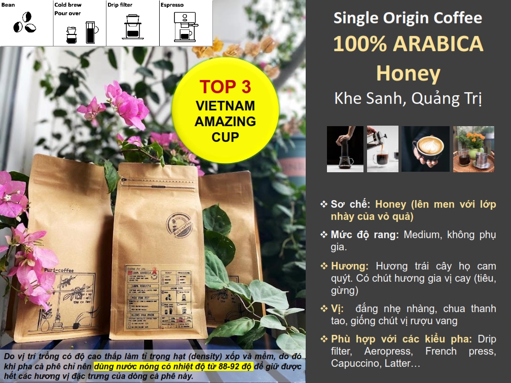 Arabica sơ chế honey -khe sanh, quảng trị