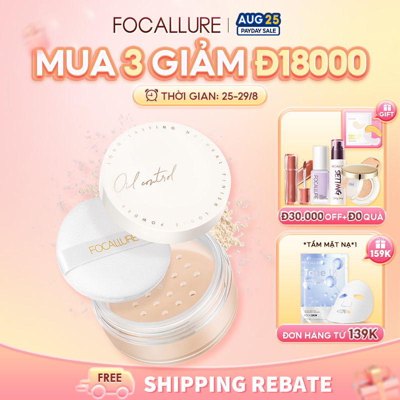 FOCALLURE Phấn phủ 12g kiểm soát dầu lâu trôi không bết dính - INTL