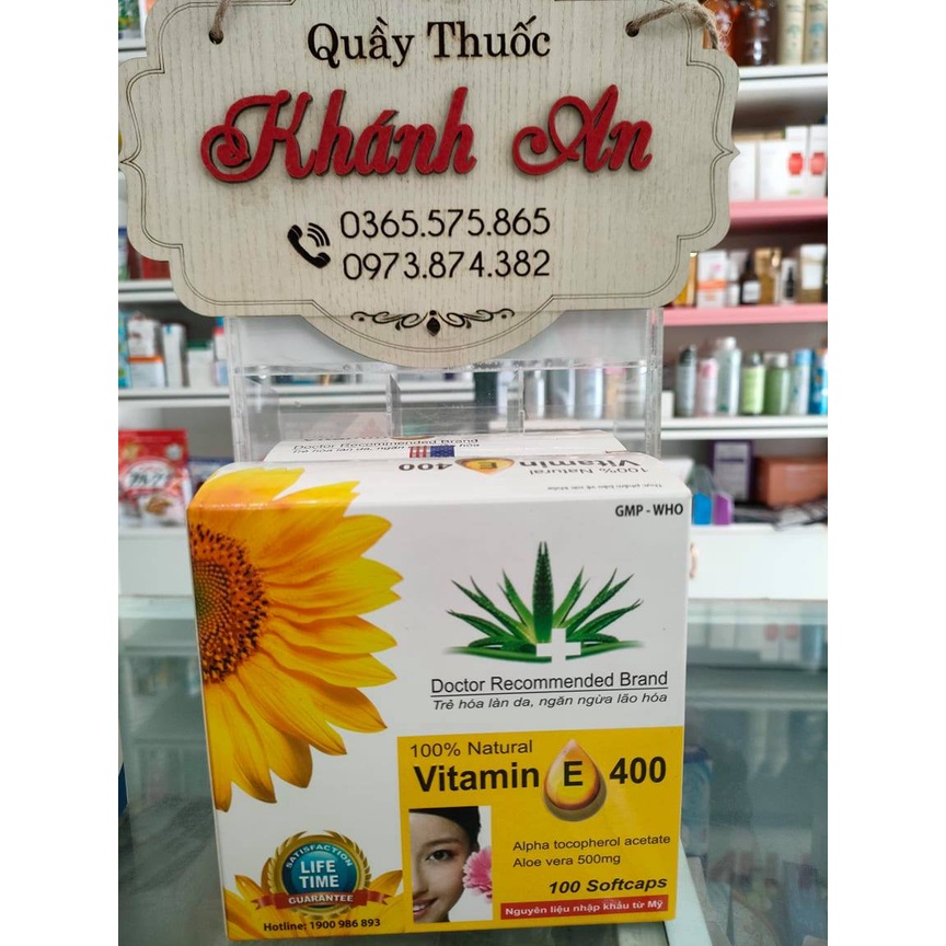 Viên uống vitamin e 400 giúp làm đẹp da - hộp 100 viên chính hãng
