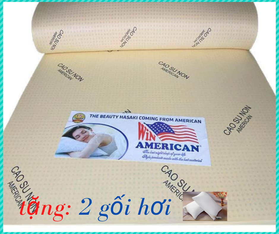 [HCM]Nệm cao su non AMERICAN 1m2 x 200 x 10cm TẶNG kèm 2 gối hơi