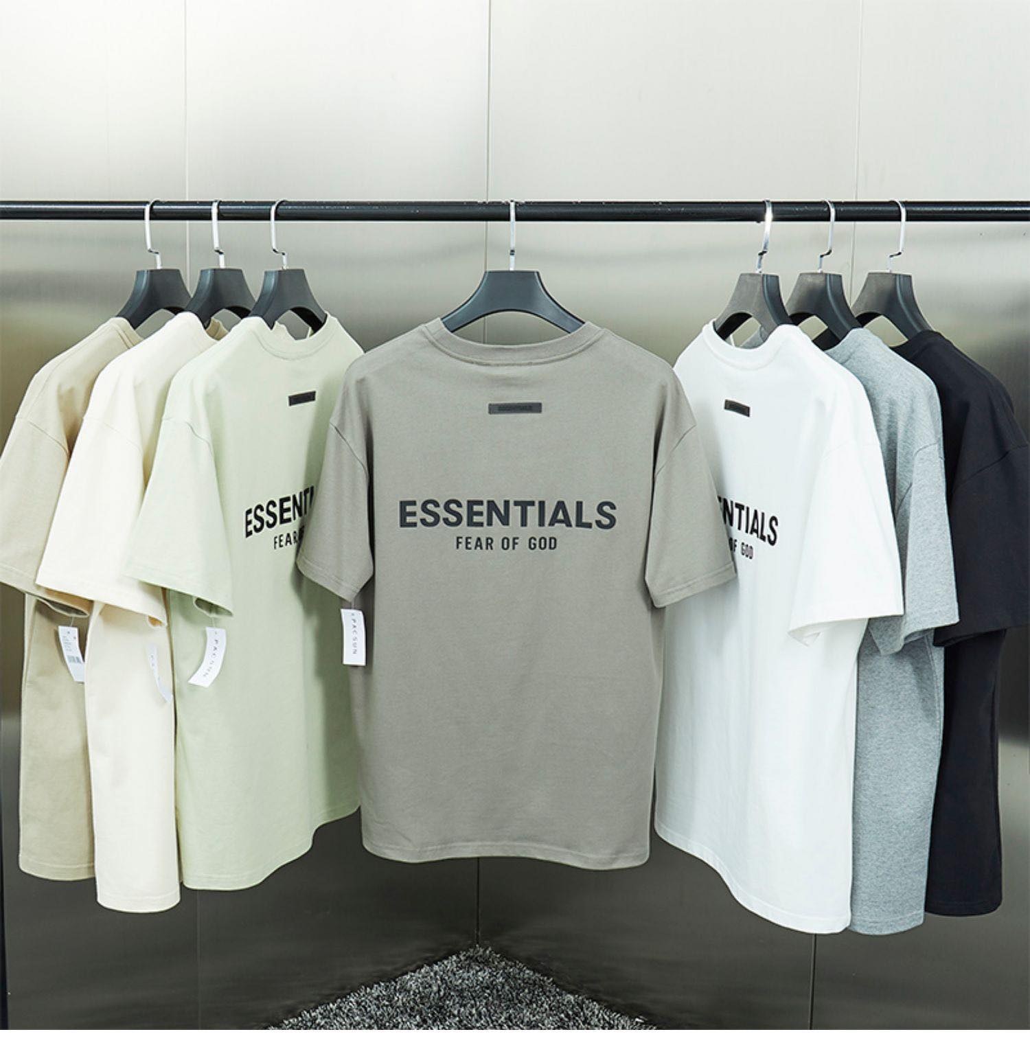 Áo thun cotton Essentials fear of god tag cao su , áo T Shirt tay lỡ nam nữ unisex over size , Cocmer_vn