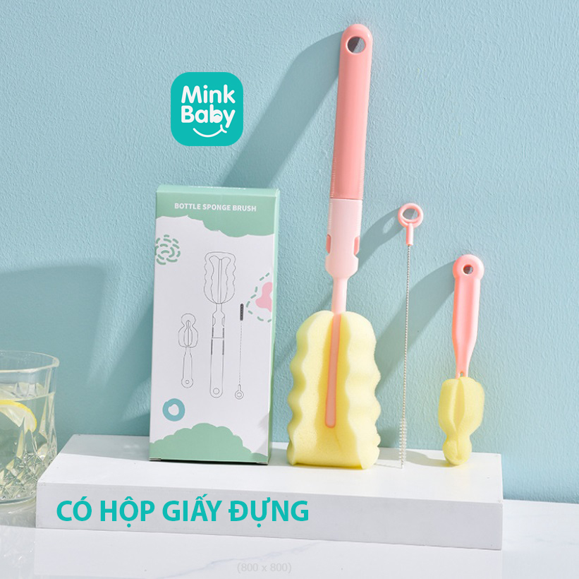 Bộ 3 món cọ rửa bình sữa minkbaby