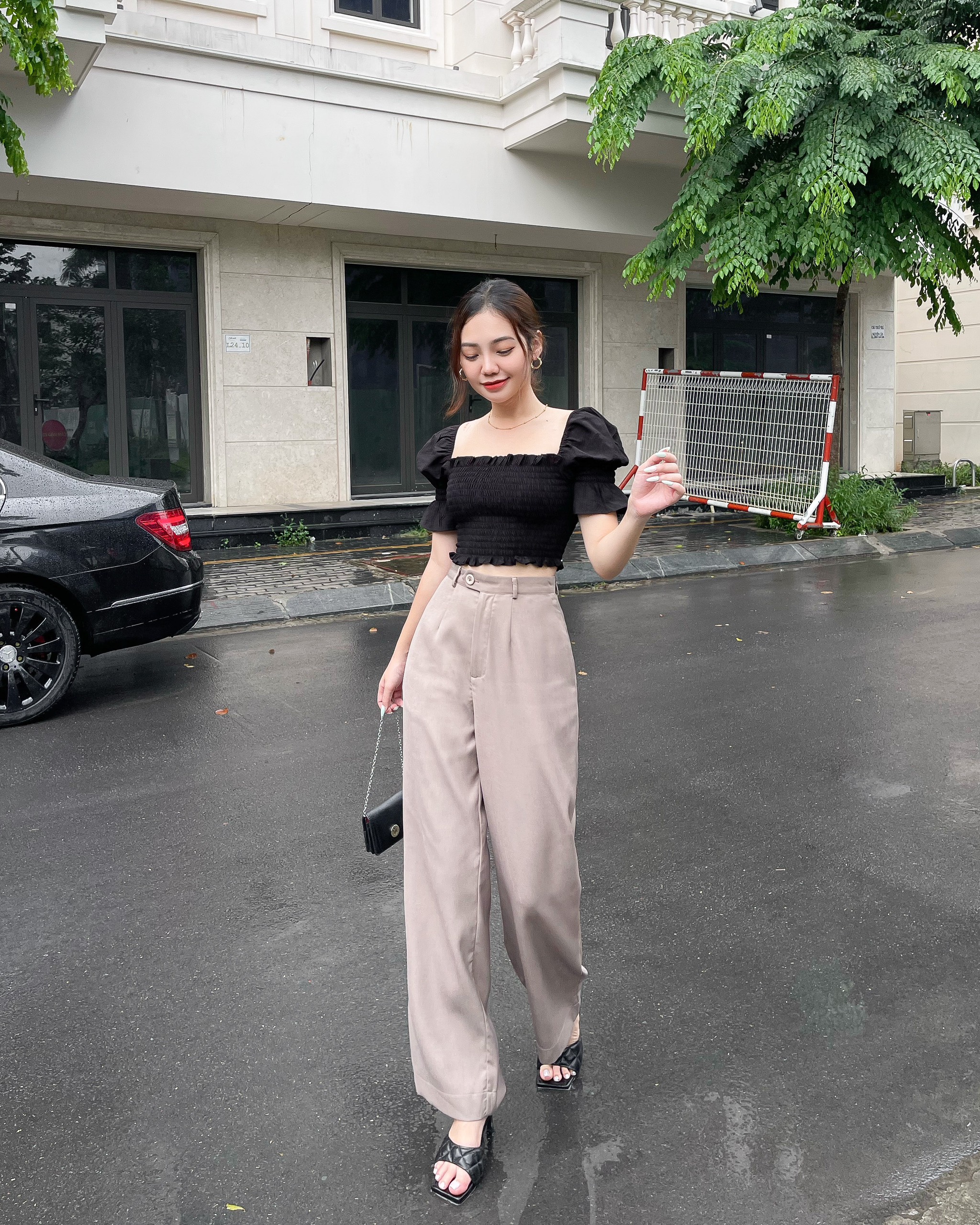 Zareen | quần tây ống suông basic trs21 nâu