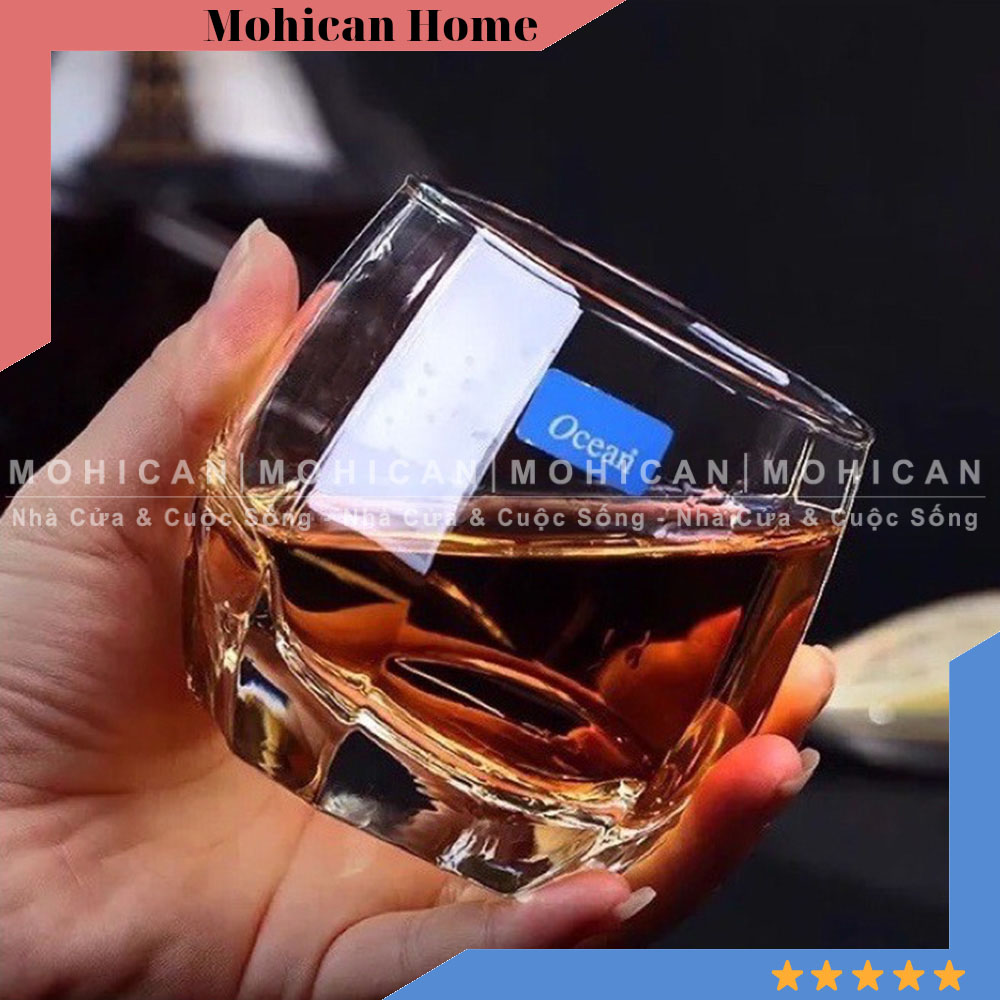 Ly thủy tinh uống Cocktail Ocean Charisma Rock 340ml, cốc thủy tinh Thái Lan cạnh vát pha cà phê OCEG-17112