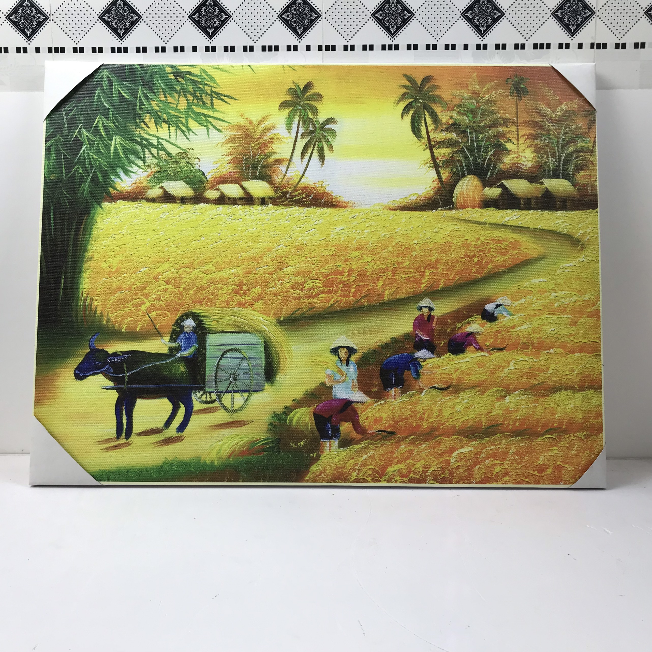 Tranh in sơn dầu VTC Cánh đồng lúa vàng LunaCV-0458 60 x 45 cm