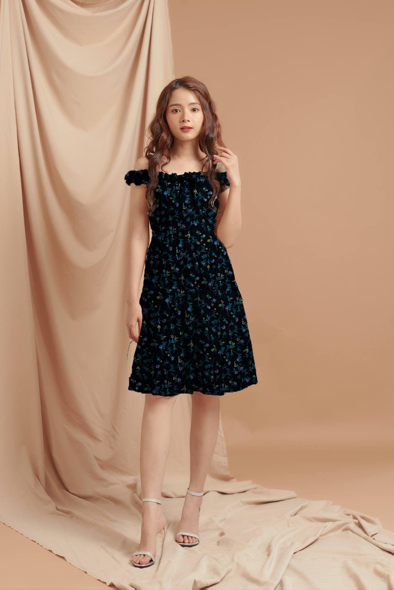 ĐẦM HOA VĂN NHÍ DỄ THƯƠNG HỢP XU HƯỚNG THỜI TRANG 2020