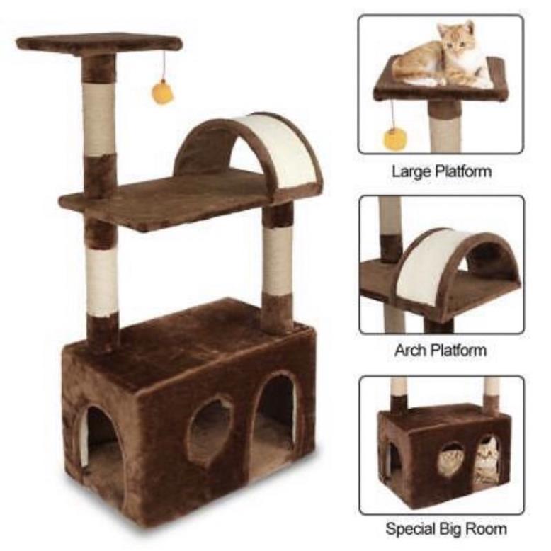 Trụ cào móng cho mèo, bàn cào mèo, cattree, nhà cây mèo cao 90cm - bompet
