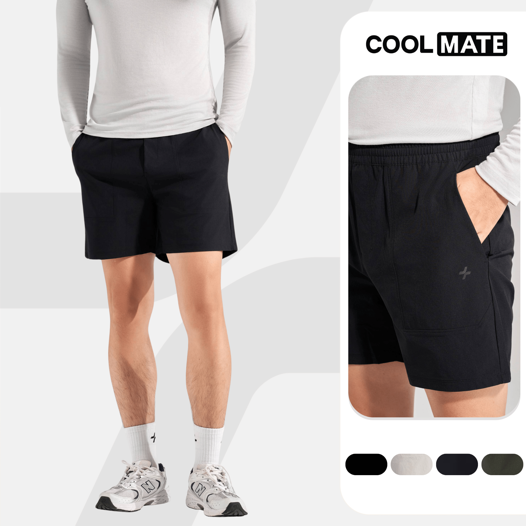  CHỈ 24-29.12 TẶNG QUÀ ĐƠN TỪ 299K Quần Short nam ECC Ripstop Pants trượt nước chống bám bụi thoáng khí - Coolmate 