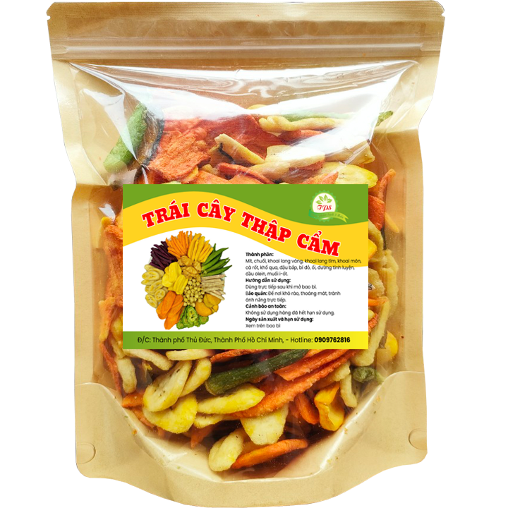 Trái cây sấy khô đặc sản Đà Lạt  nguyên miếng chuẩn hàng xuất khẩu - 250g [thực phẩm sạch ăn vặt ngon]