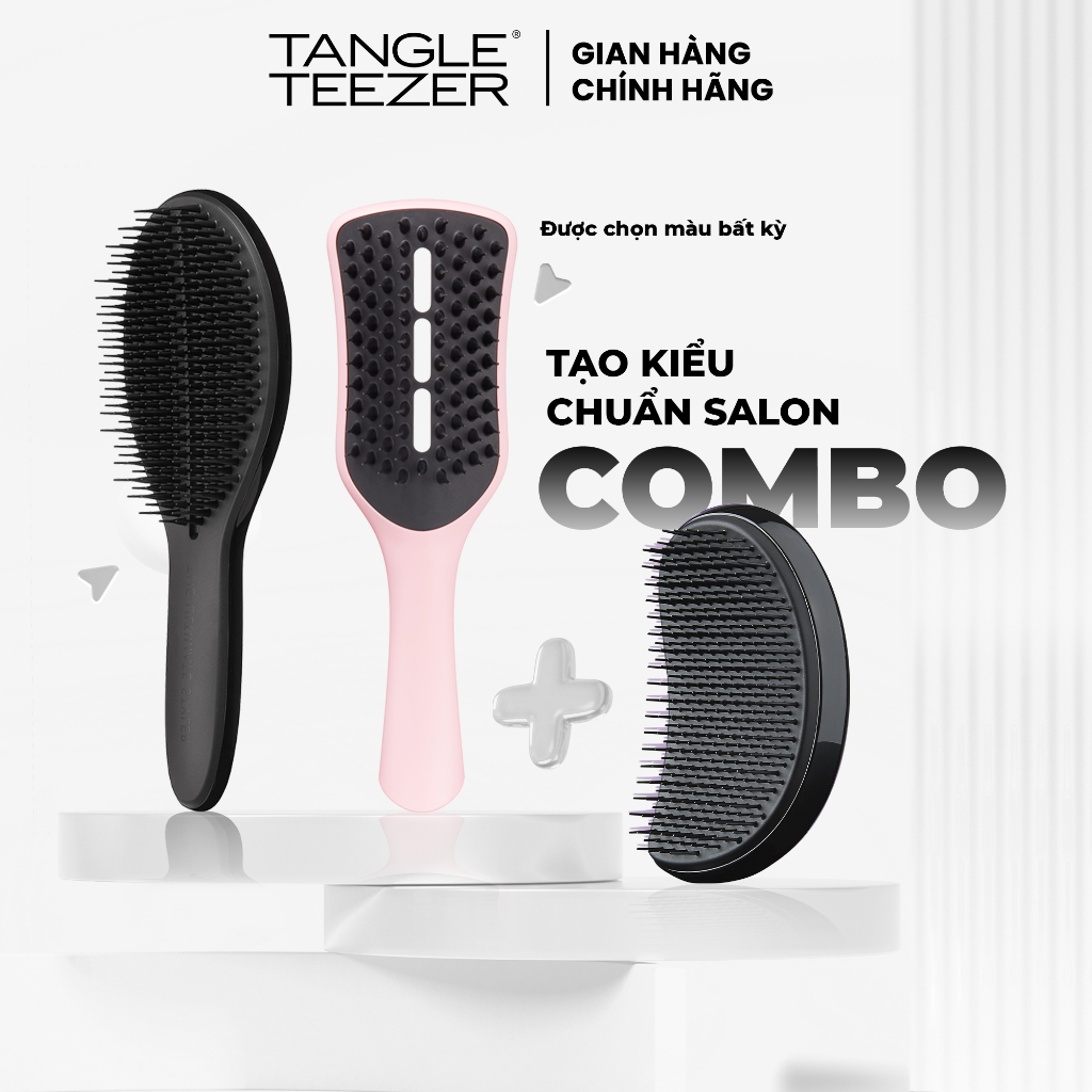   MUA 2 TẶNG 1  Combo lược Tangle Teezer Ultimate Styler Black + Ultimate Blow Dry tặng Salon Elite 