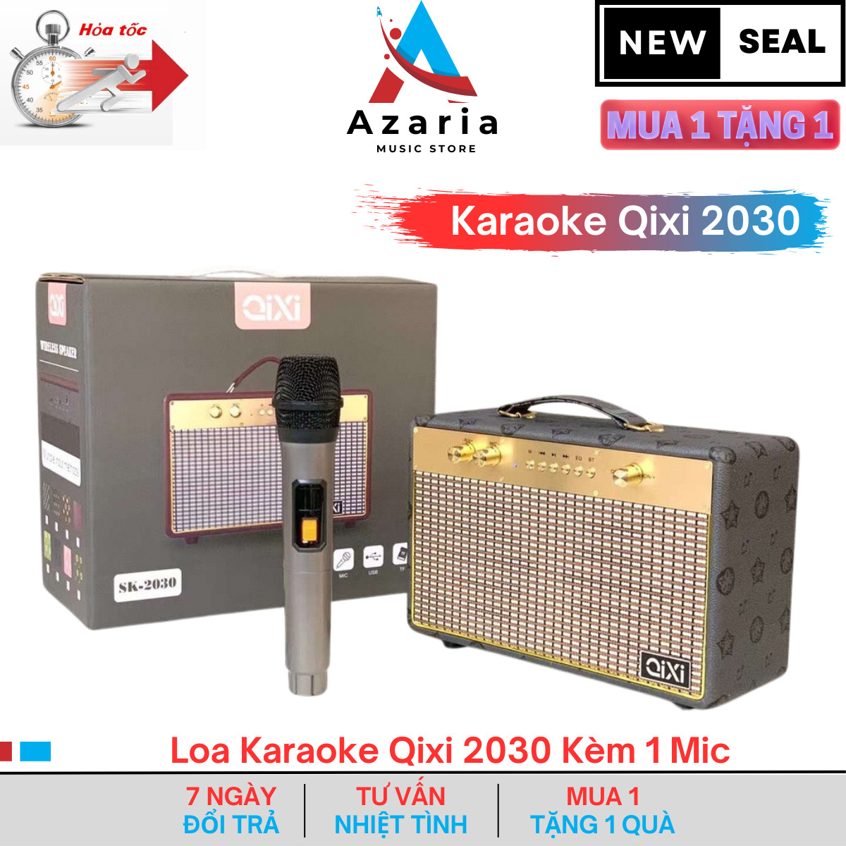 Loa Bluetooth Karaoke Qixi 2030 , Loa Xách Tay Sang Trọng - Loa Karaoke Bluetooth giá rẻ - Loa Karaoke kẹo kéo - Loa Bluetooth Bass Mạnh Mẽ