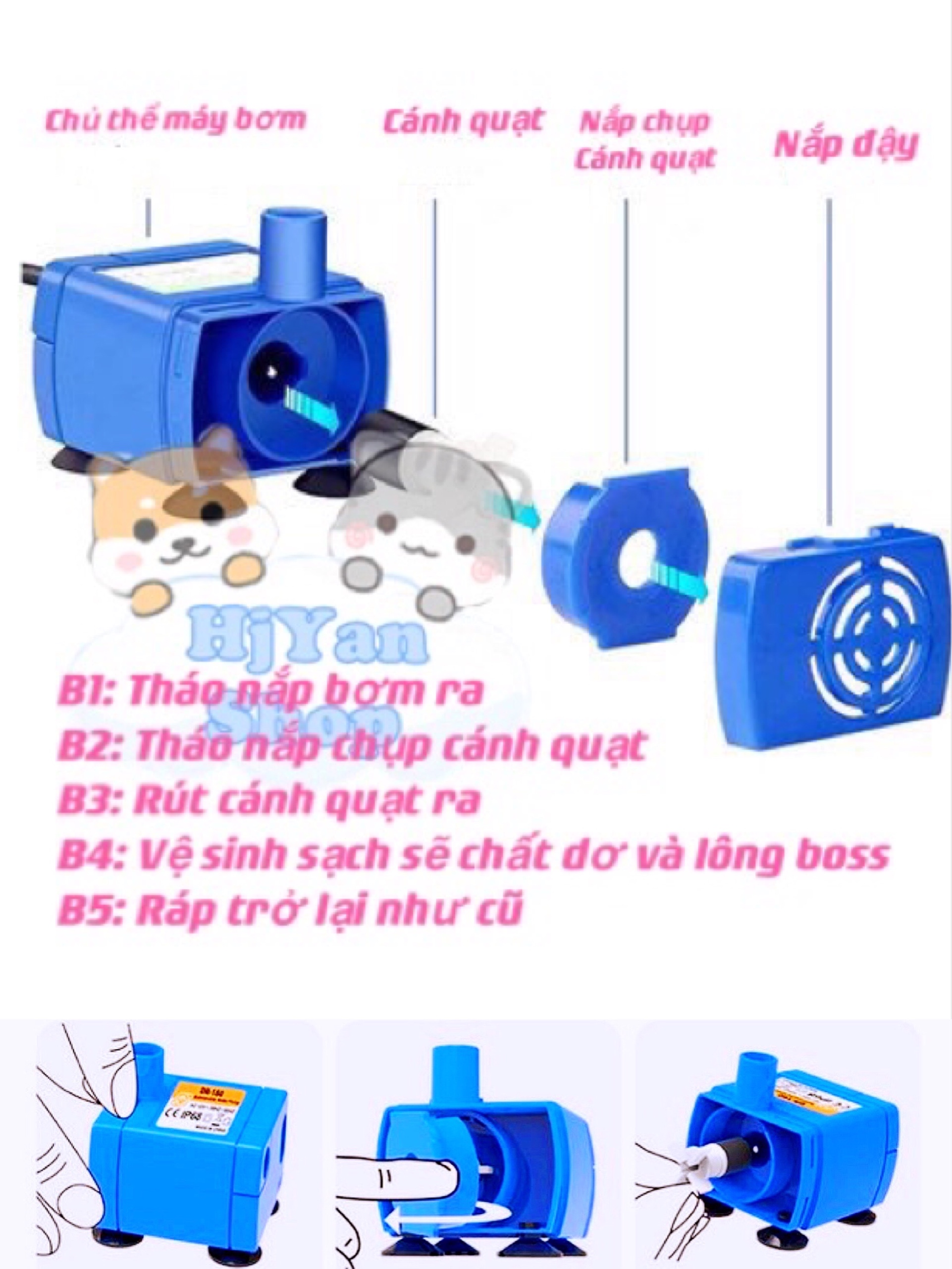 Máy bơm đèn LED dùng cho máy uống nước chó mèo / đài phun nước cho thú cưng
