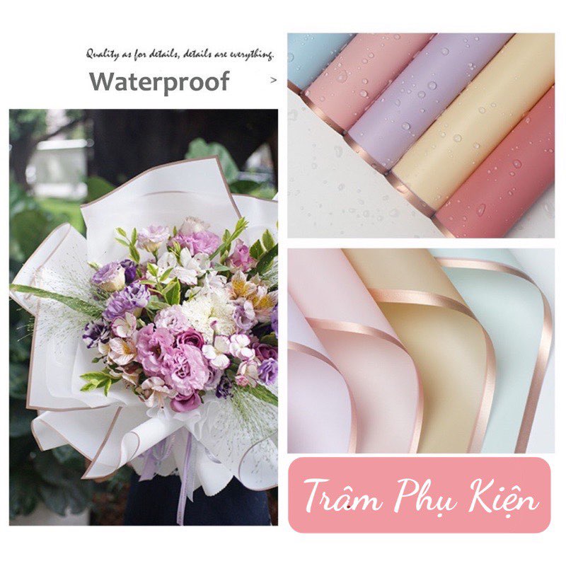 Giấy bóng mờ viền đồng bó hoa