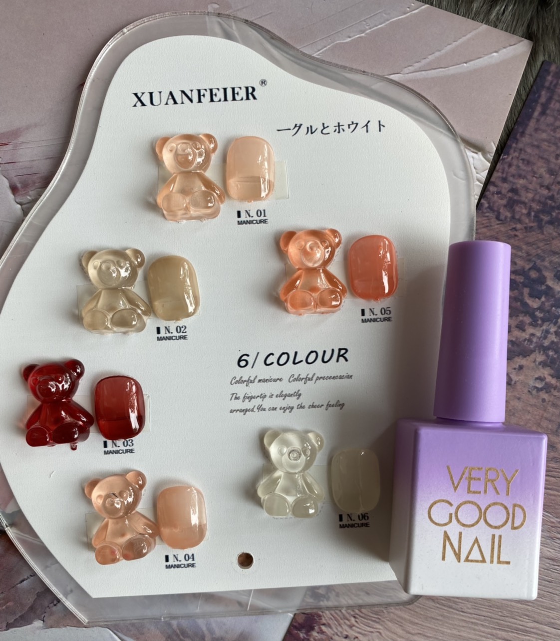 Sơn thạch Very good nail sét 6 mầu tặng kèm bảng mầu