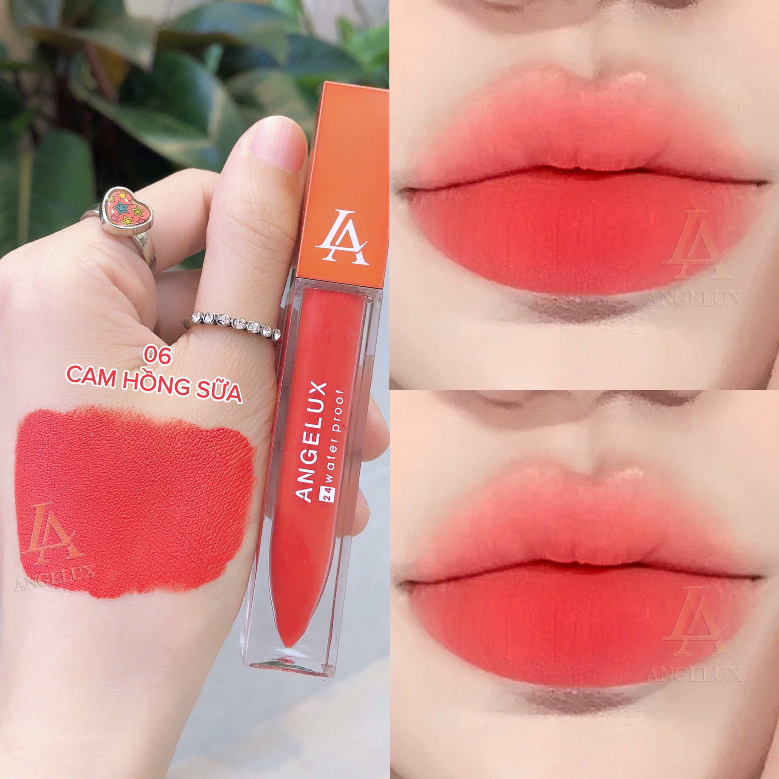 [HCM][06 Cam Hồng Sữa] Son Kem Lì Dolly Super Matte Không Chì Màu Cam Hồng Sữa [06] Tách Sét