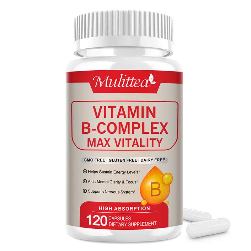 Mulittea Vitamin B Complex B12 Thuốc tối đa hóa sức sống và hỗ trợ năng lượng liên tục giúp tinh thần rõ ràng và tập trung thúc đẩy sức khỏe thần kinh