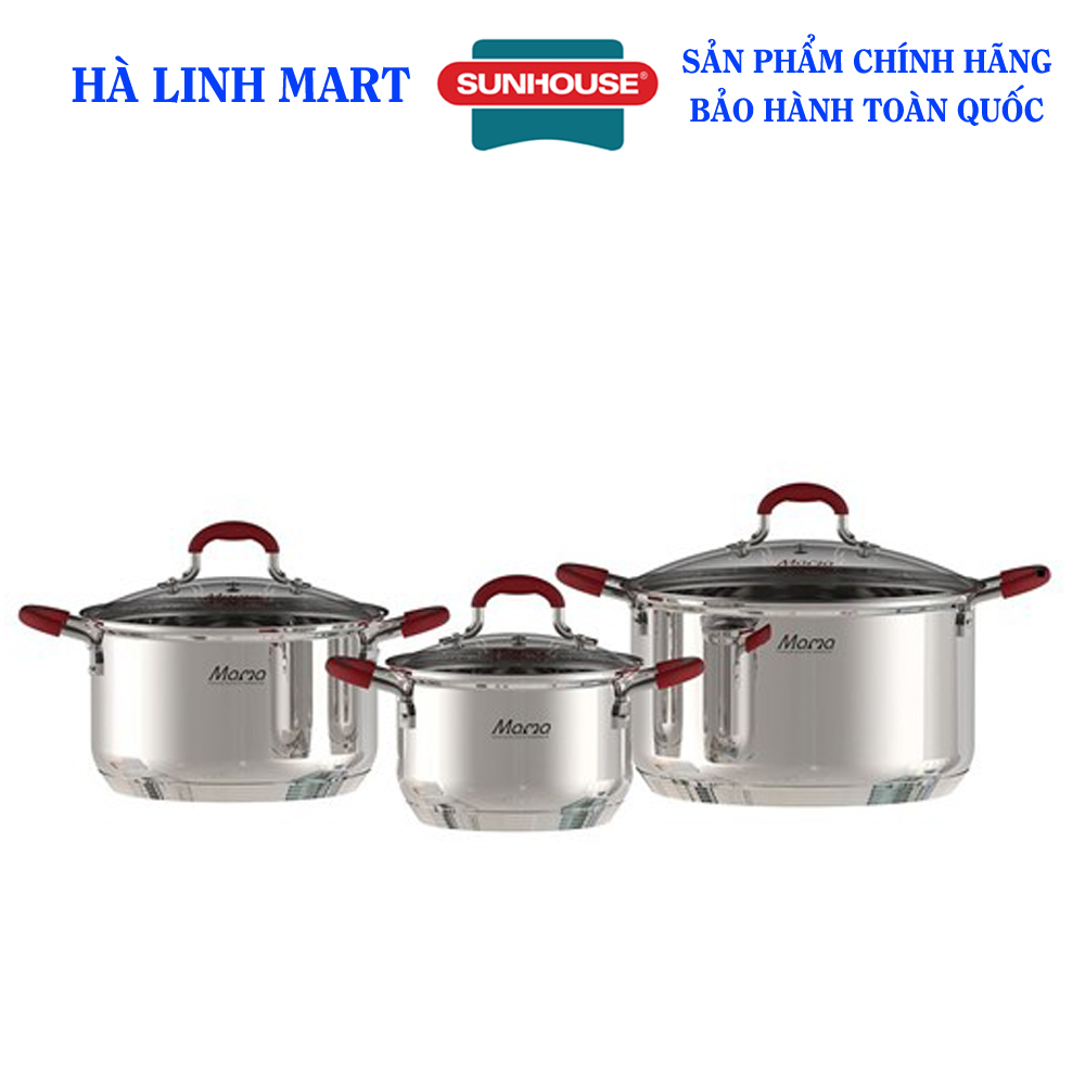 Bộ nồi inox 5 đáy sunhouse mama shg2503msd