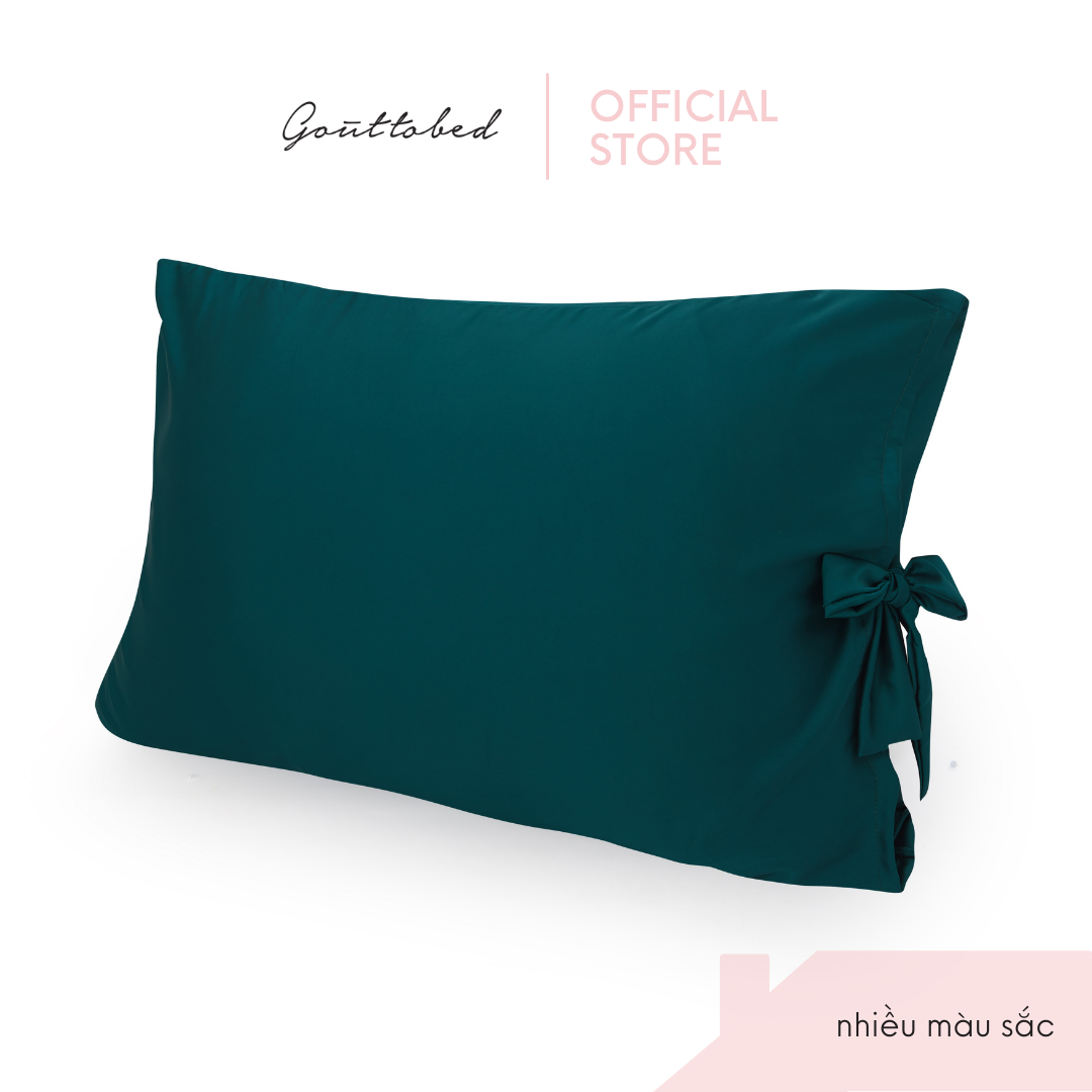 Vỏ gối nằm Gouttobed 50x70cm Lụa Satin Silk thắt nơ hàng mẫu outlet