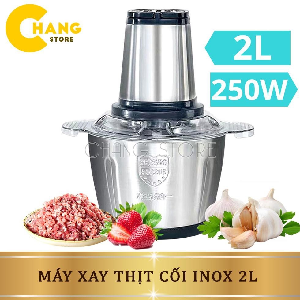 Máy Xay Thịt Đa Năng Cối INOX 304 2L Công Suất 250W 4 Lưỡi Cối xay thực phẩm Đa Năng