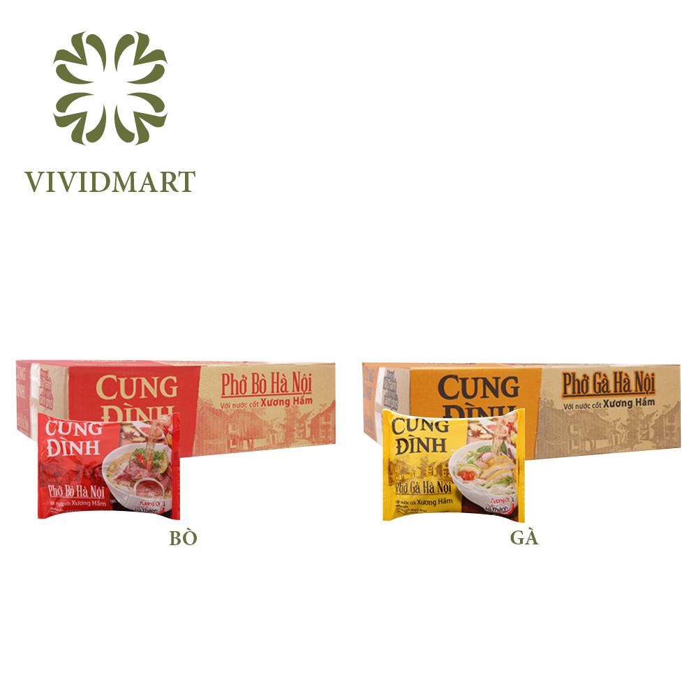Phở cung đình hà nội 2 vị bò, gà – gói 80g - micoem