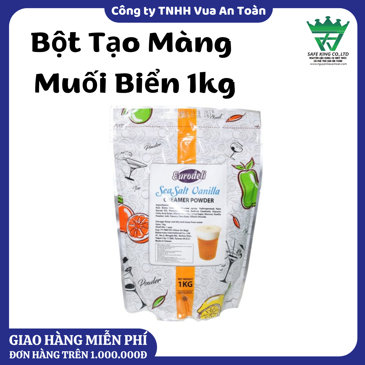 Bột tạo lớp màng sữa vị muối biển, kem cheese, machiato 1kg