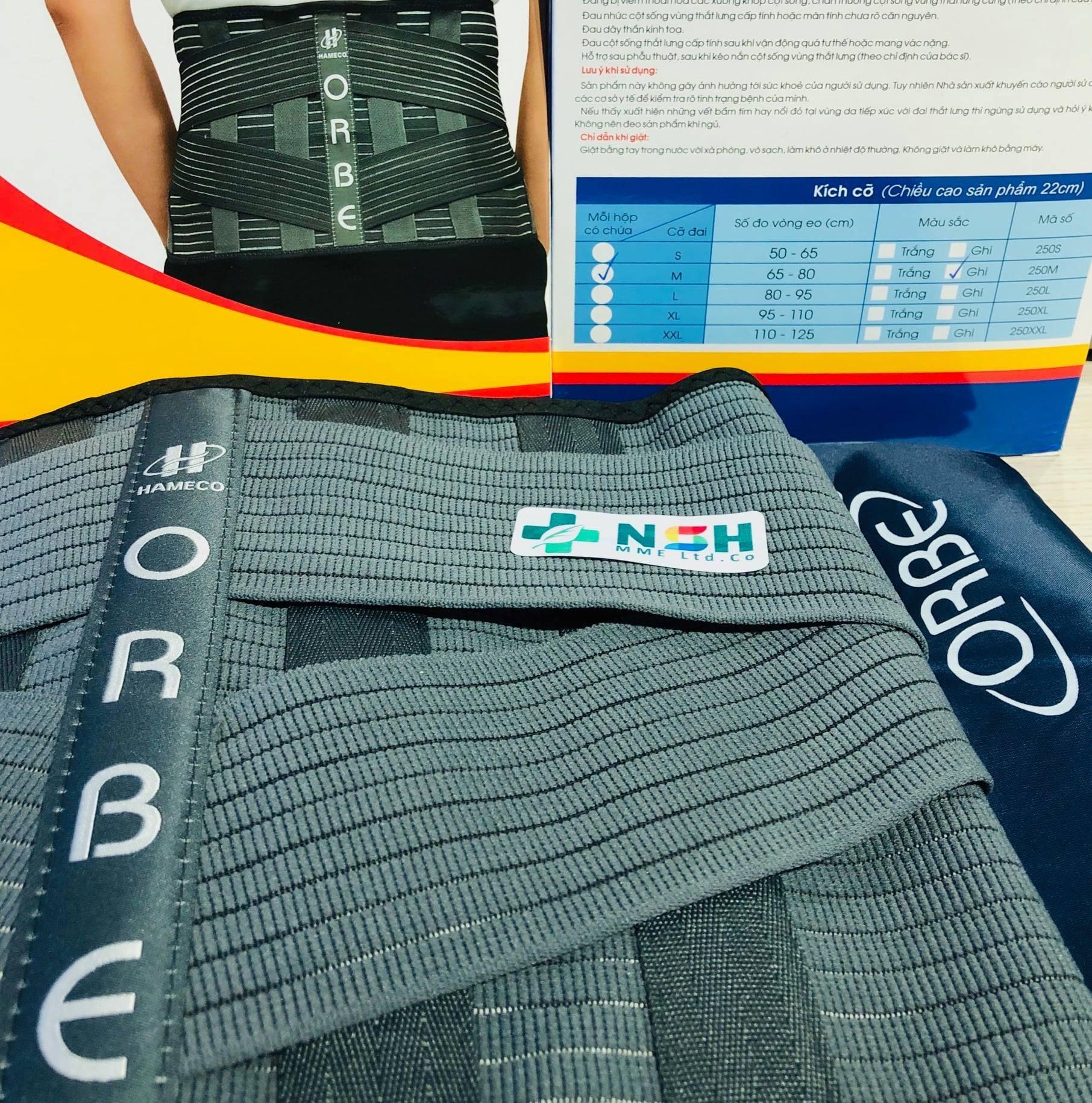 Đai hỗ trợ cố định thắt lưng cột sống thoát vị đĩa đệm Olumba của Orbe size S M L XL