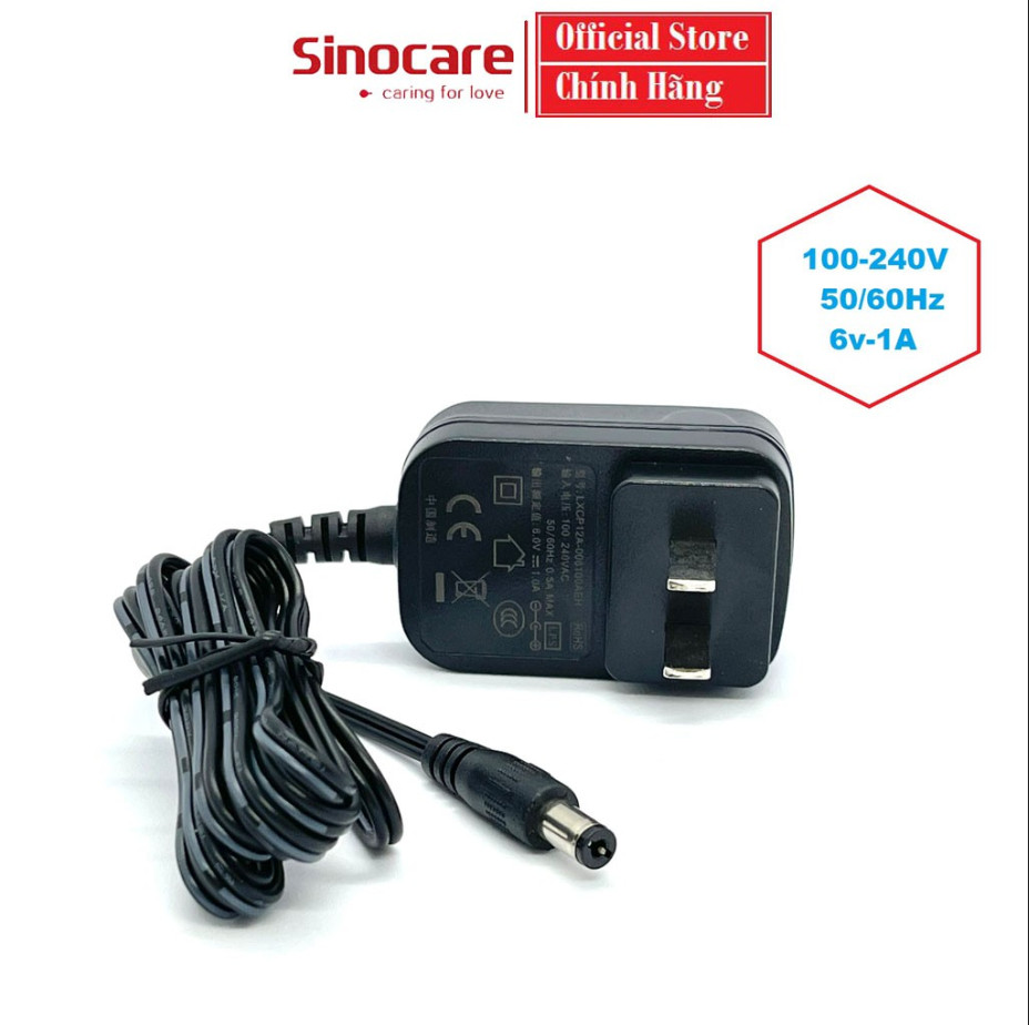 Nguồn adapter 6v - 1a chính hãng dùng cho máy đo huyết áp sinoheart
