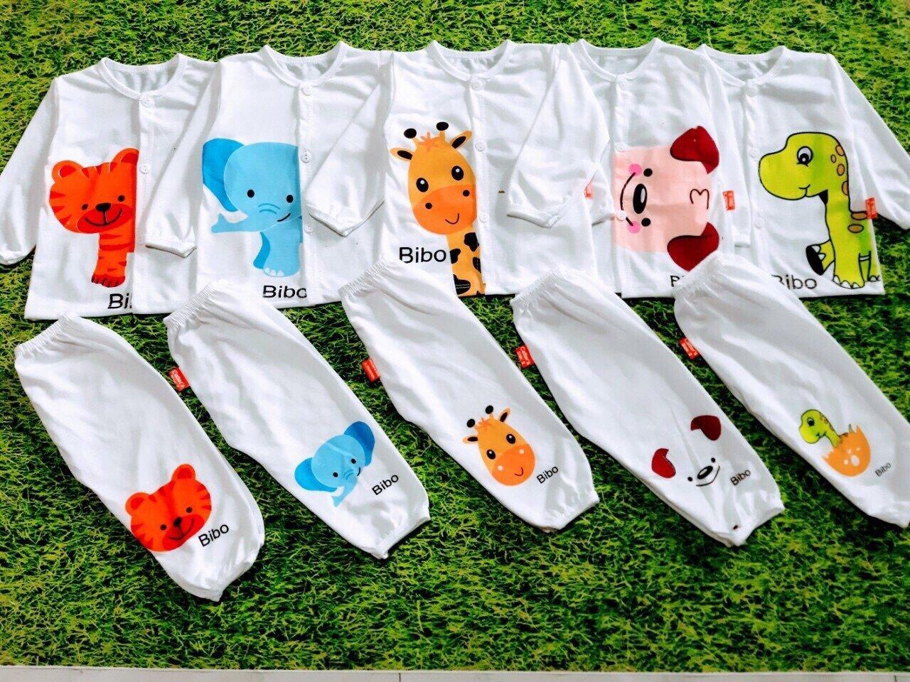 combo 5 bộ dài tay trắng cài cúc giũa  (KÈM QUÀ TẶNG)
