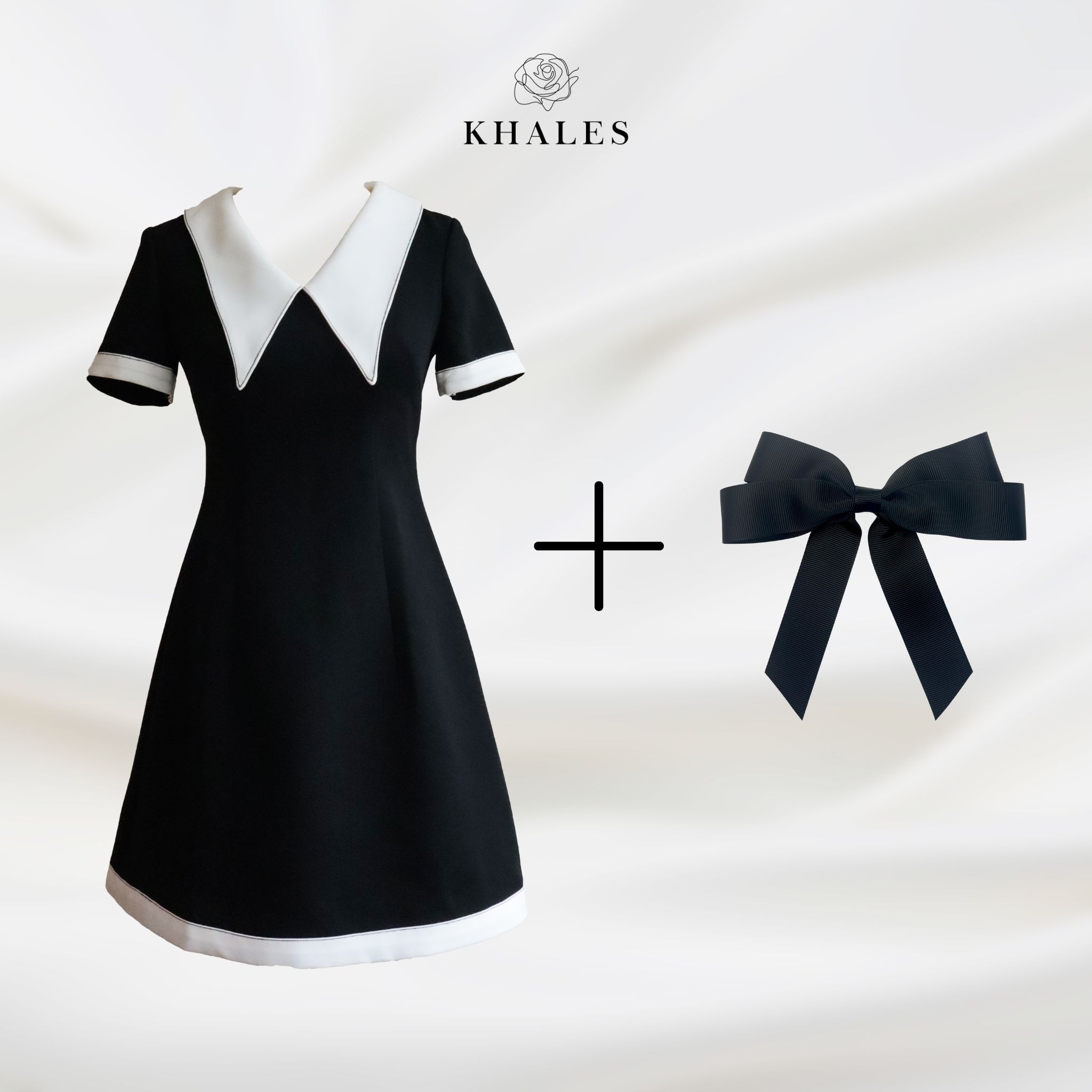 Đầm váy mini KHALES July tay ngắn dáng xuông vải tuyết mưa