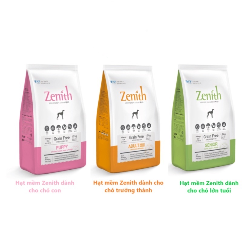 Thức ăn hạt mềm cho chó zenith túi 300g - 1,2kg