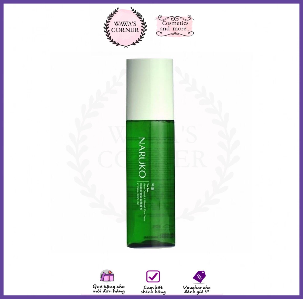 Naruko toner tràm trà ngăn ngừa và hạn chế mụn naruko tea tree shine control