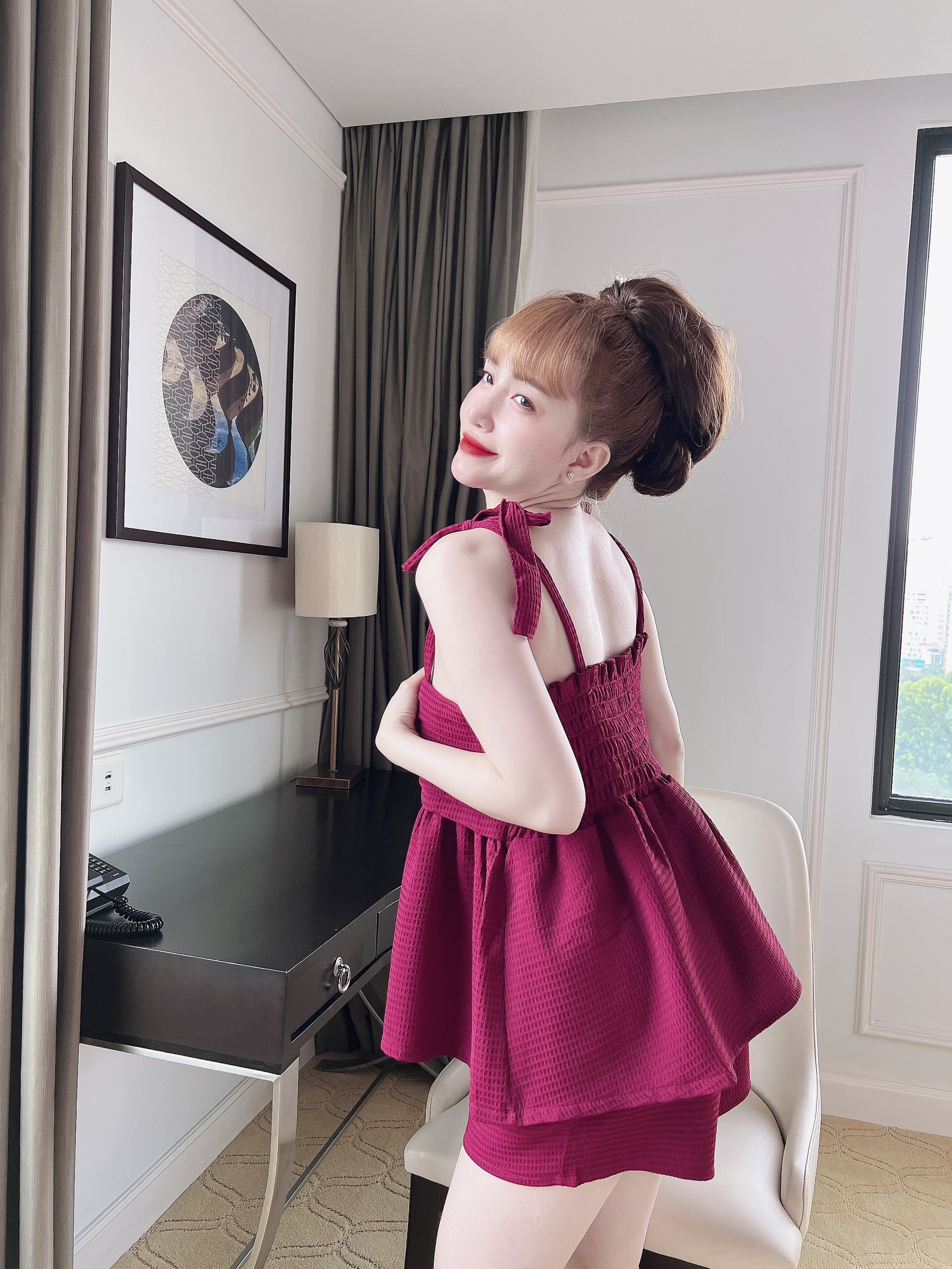 Đồ bộ đùi lụa xốp hai dây 50-100kg bigsize cao cấp mặc nhà cho nàng múp xinh