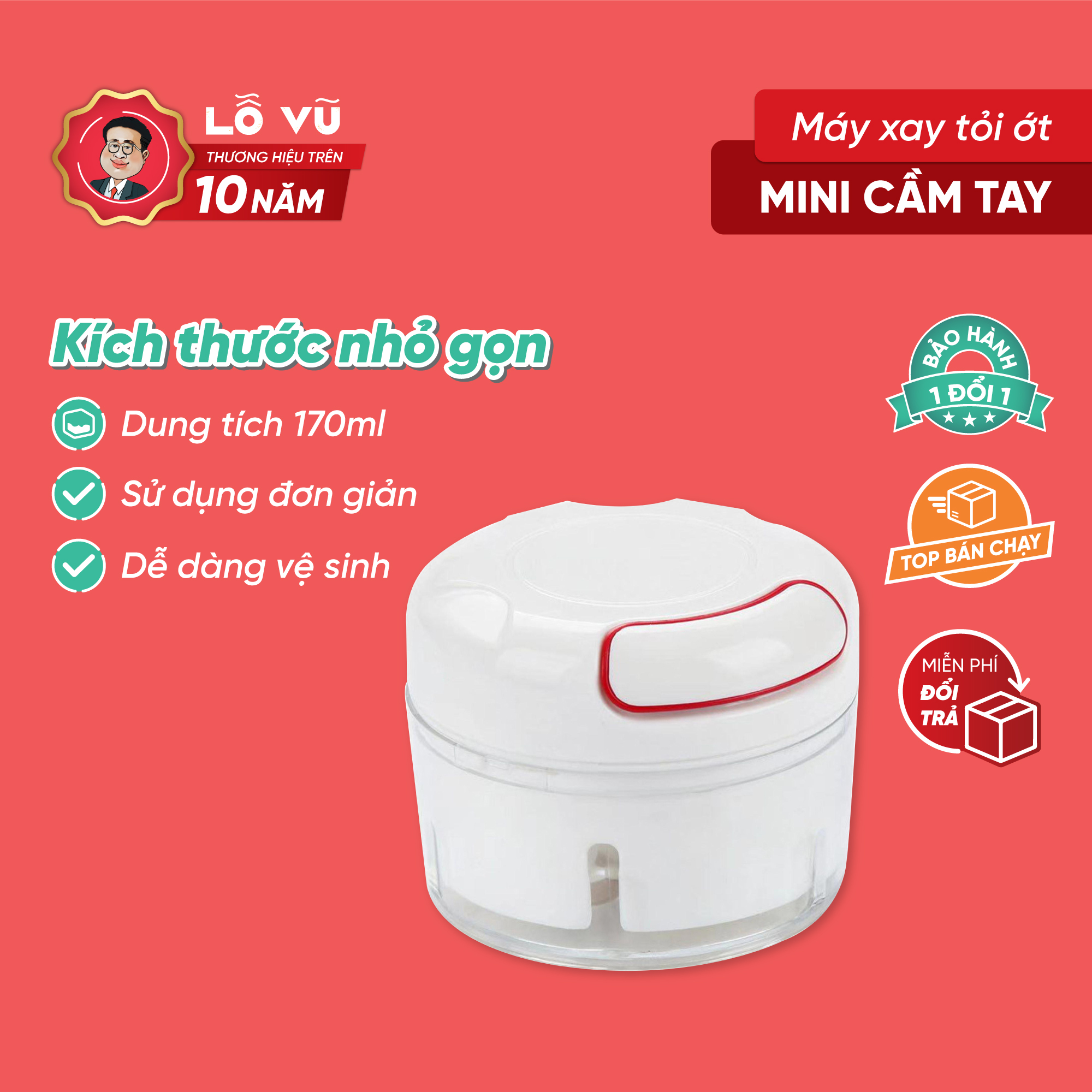 Máy xay tỏi ớt mini cầm tay, dụng cụ xay tỏi ớt nhỏ gọn tiện dụng