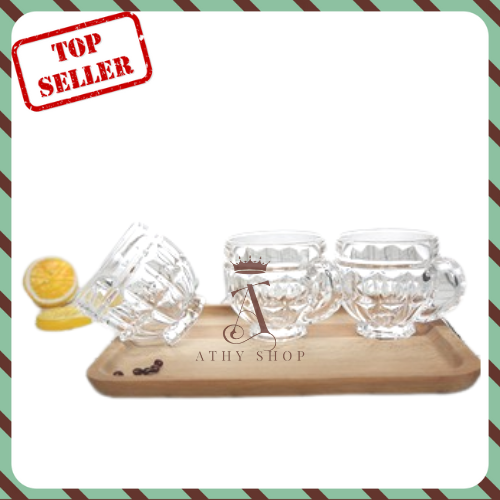 BỘ 6 CÁI LY THỦY TINH SANG TRỌNG ly cốc cà phê cafe cao cấp chất lượng giá rẻ ly uống bia uống nước uống trà thiết kế đẹp combo set ly hàng xịn tốt xinh đẹp sang trọng có tay cầm trang trí bàn ăn nhà bếp nội thất