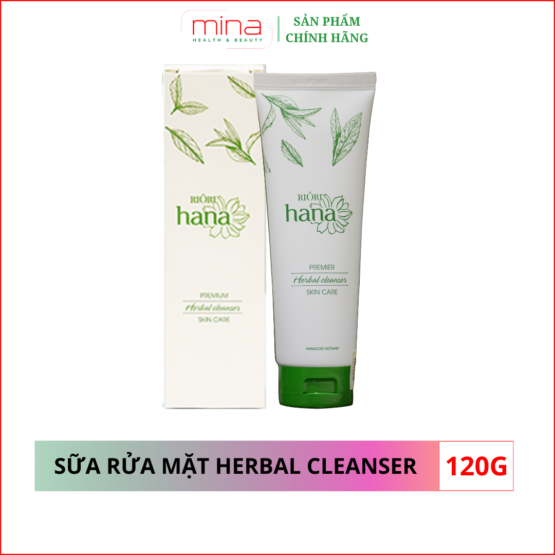 Sữa Rửa Mặt Thảo Mộc Dạng Gel RIORI Herbal Cleanser 120g - Ngừa Mụn Dưỡng Ẩm Trắng Da, pH 5.5 Phù Hợp Cho Da Nhạy Cảm