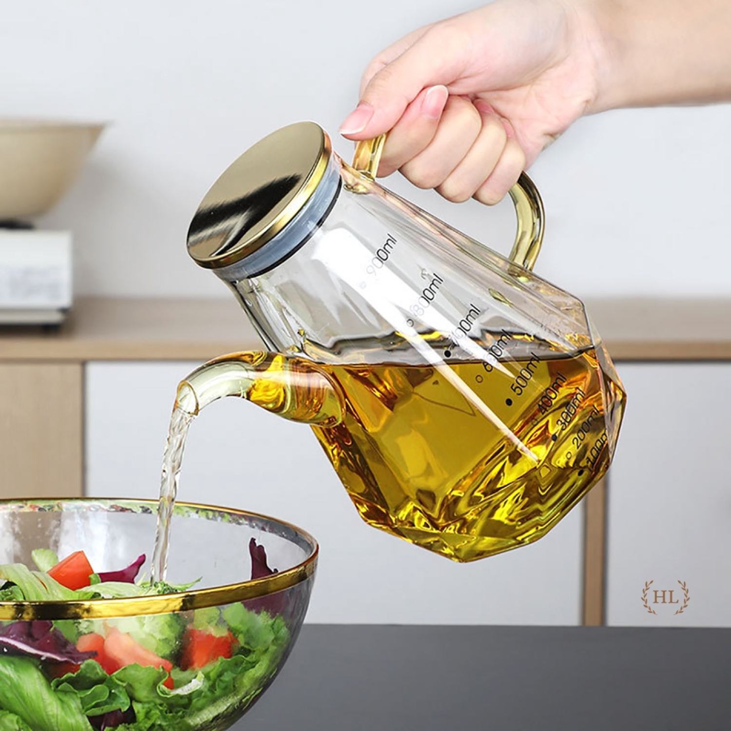 Bình đựng dầu ăn chịu nhiệt | chai tt nắp inox có nút bịt đựng dầu - giấm - nước tương - nước mắm | bình dầu nắp inox