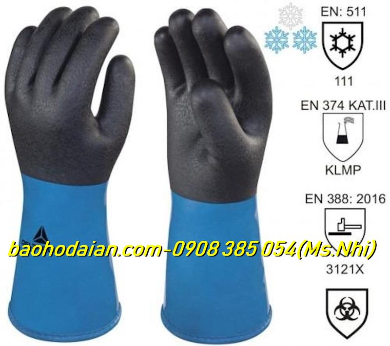 Găng tay chịu lạnh -40 độ C Deltaplus VV837 phủ Nitrile chống trượt