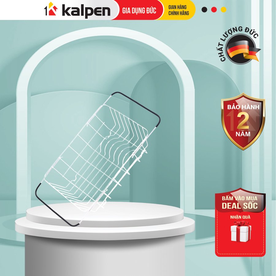 Rổ gác bồn rửa chén inox 304 có thể co rút điều chỉnh độ dài thông minh kalpen, kbrk33