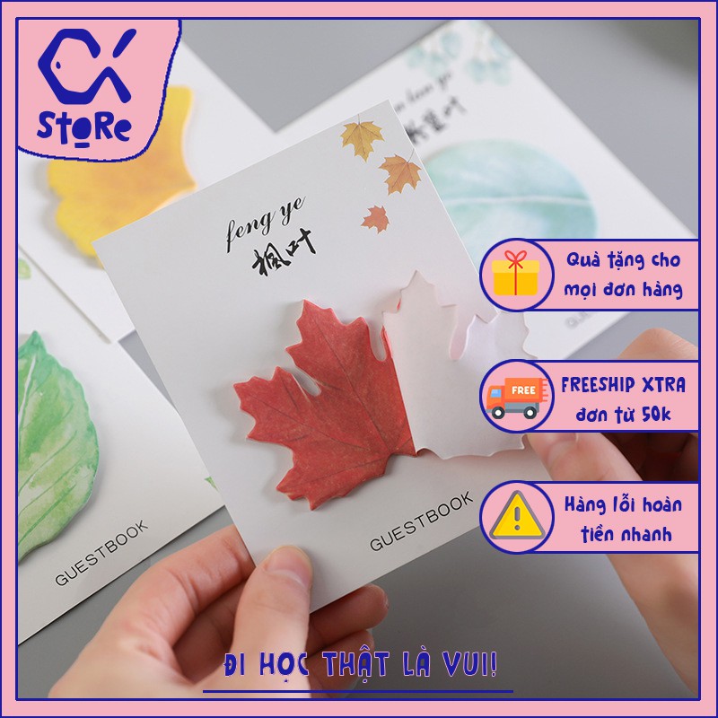 Giấy note chiếc lá Cá store nhỏ gọn, xinh xắn