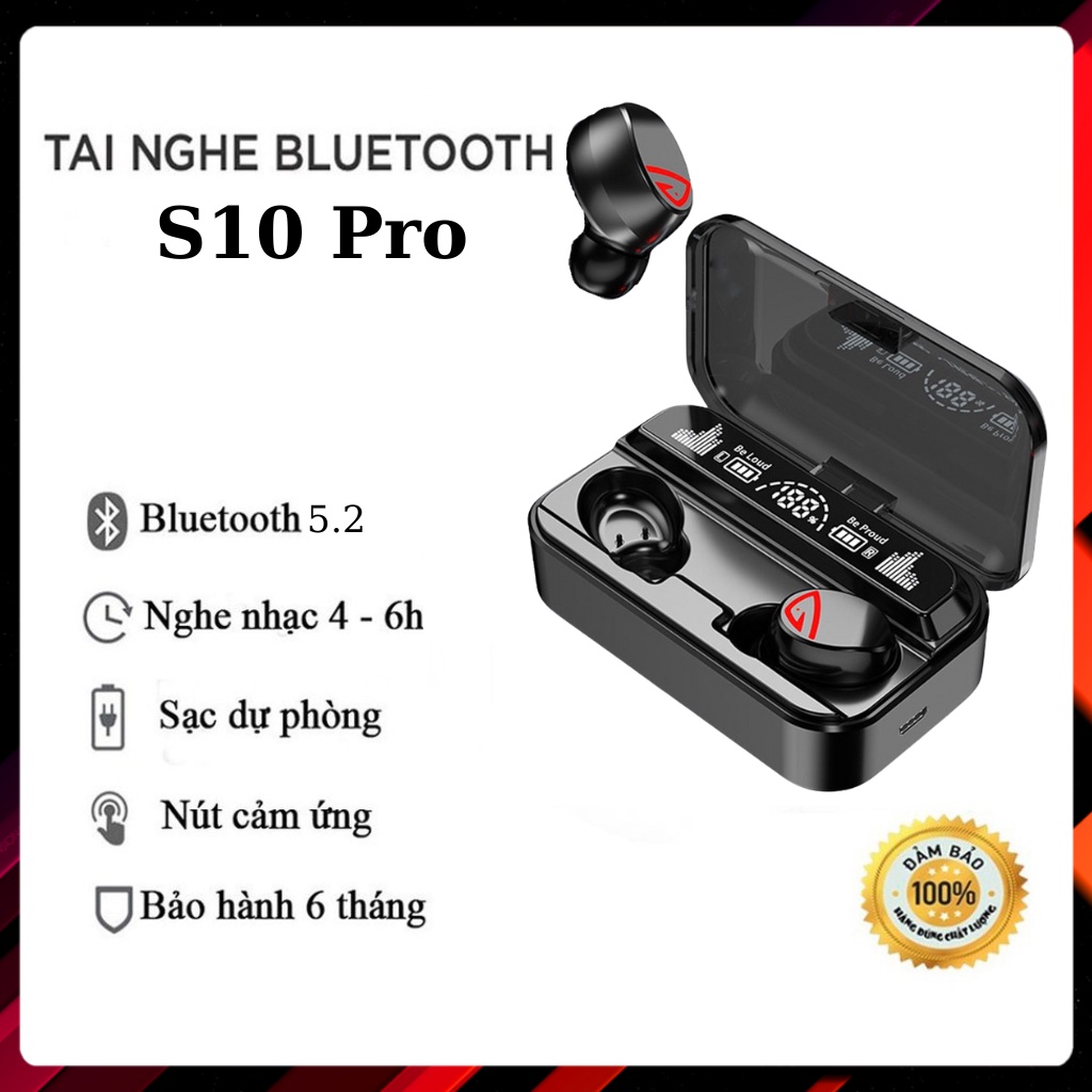 Tai nghe ko dây bluetooth 5.2 gaming cho đt táo và android-phiên bản quốc tế amoi s10 pro tws